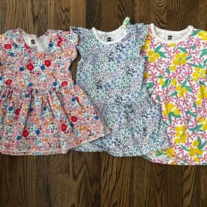 Tea Collection Floral Kids Dress Set - Red, Blue, Yellow